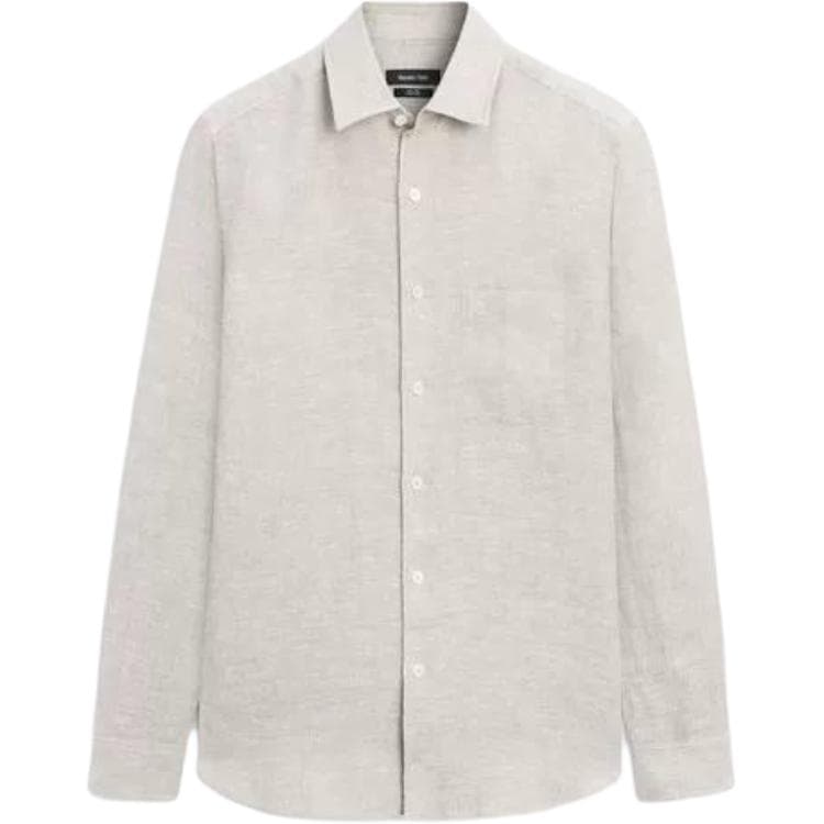Рубашка Massimo Dutti Серый Коричневый Мужские Рубашки - изображение 2