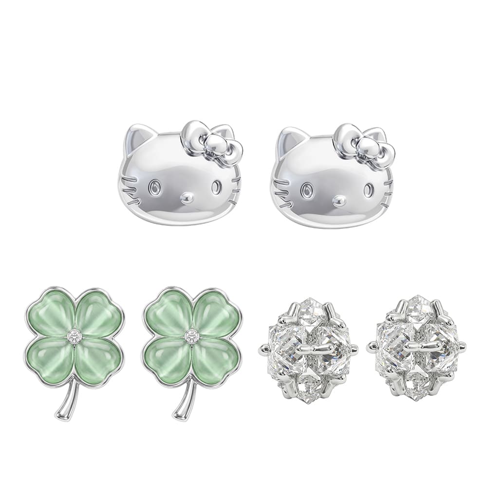 Серьги Sanrio x Hello Kitty Циркон Сплав Серьги-гвоздики Женские - изображение 1