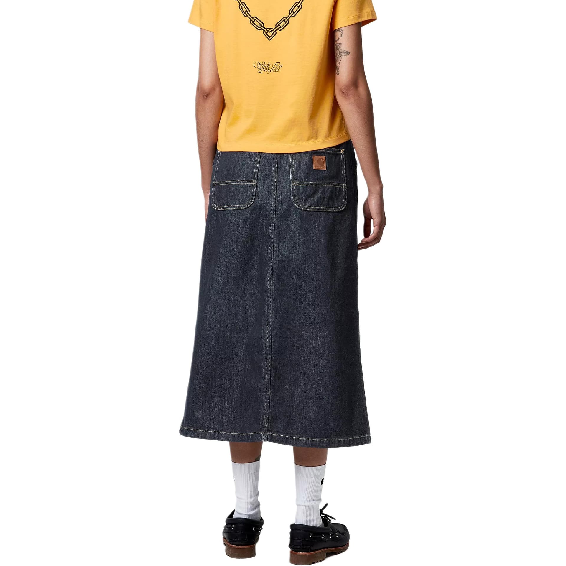 Carhartt WIP SS25 Denim Длинная Юбка Женская Темно-Синяя - изображение 6