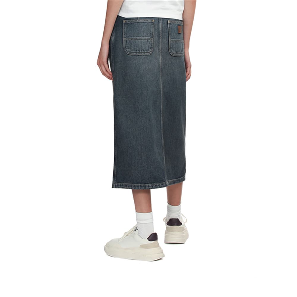 Carhartt WIP SS25 Denim Длинная Юбка Женская Светло-Синяя - изображение 4
