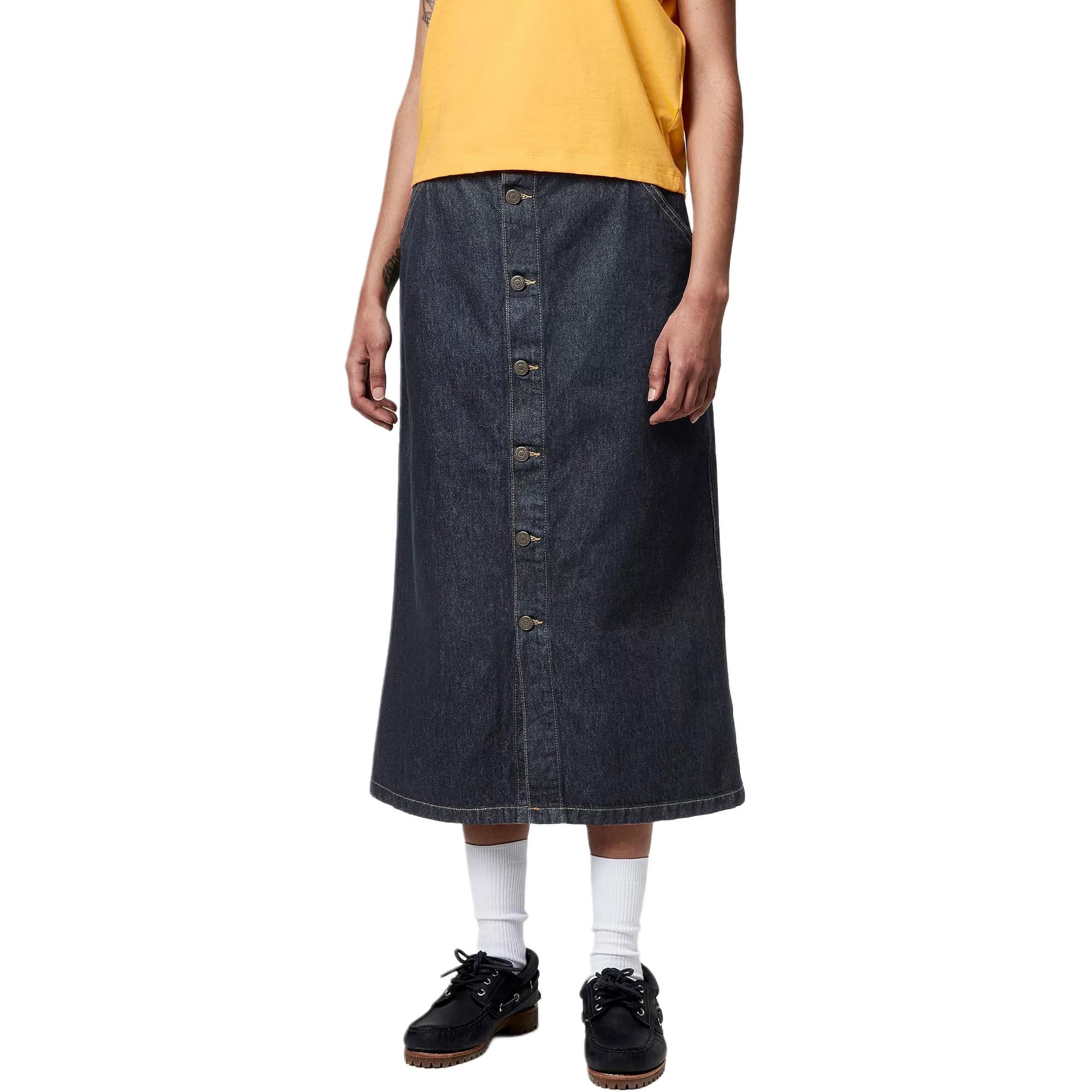 Carhartt WIP SS25 Denim Длинная Юбка Женская Темно-Синяя - изображение 5