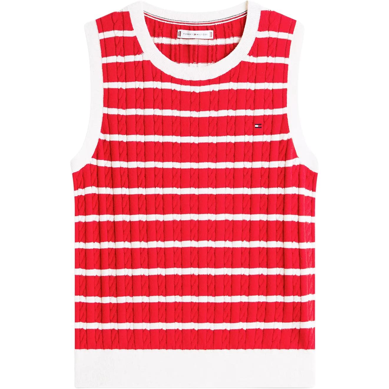 Майка Tommy Hilfiger Red Ecru Stripes Women's Tank Tops Tommy Hilfiger Красные Экрю Полосы Женские Майки - изображение 1