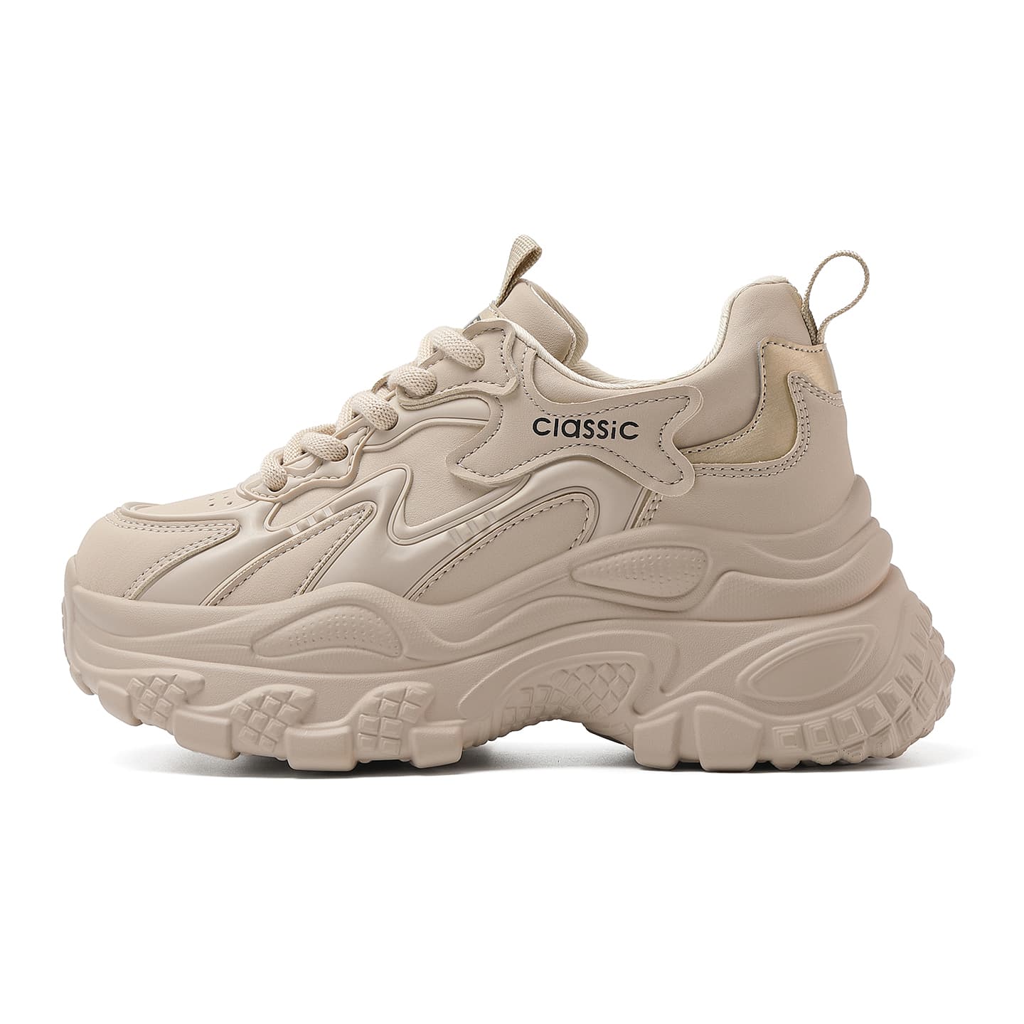 Кроссовки ZHR Chunky Sneakers Low Top Beige Platform 5,5 cm Women's - изображение 1