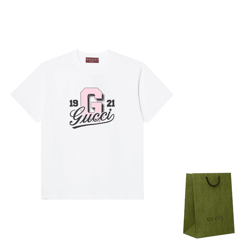 Футболка GUCCI Стандартная рукавная рубашка T для женщин белая - изображение 3
