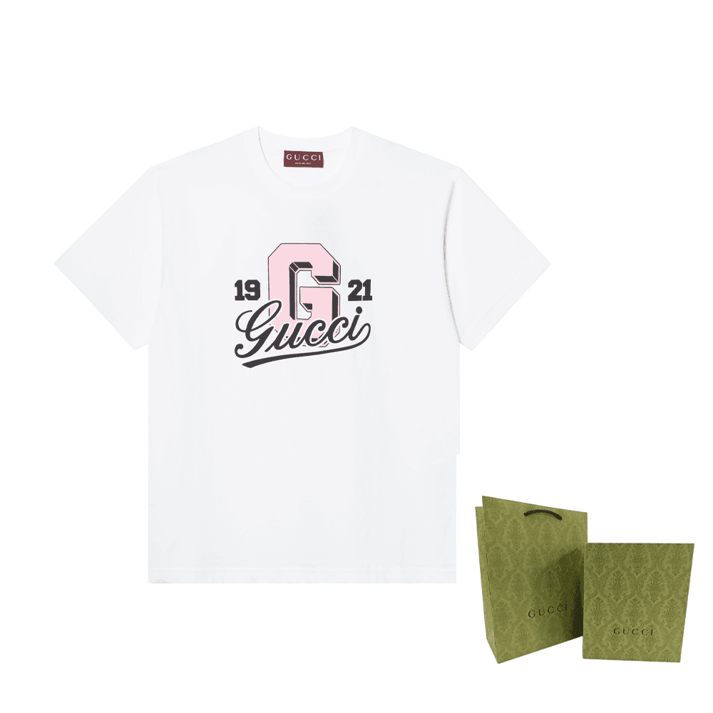 Футболка GUCCI Стандартная рукавная рубашка T для женщин белая - изображение 5