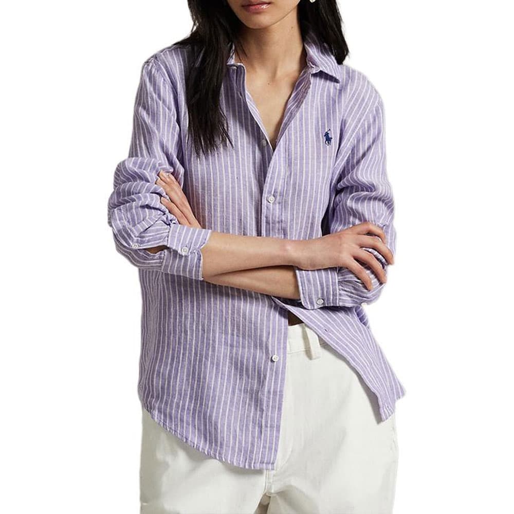 Блузка Polo Ralph Lauren SS25 Рубашка Классическая Версия Женская Фиолетовая - изображение 2