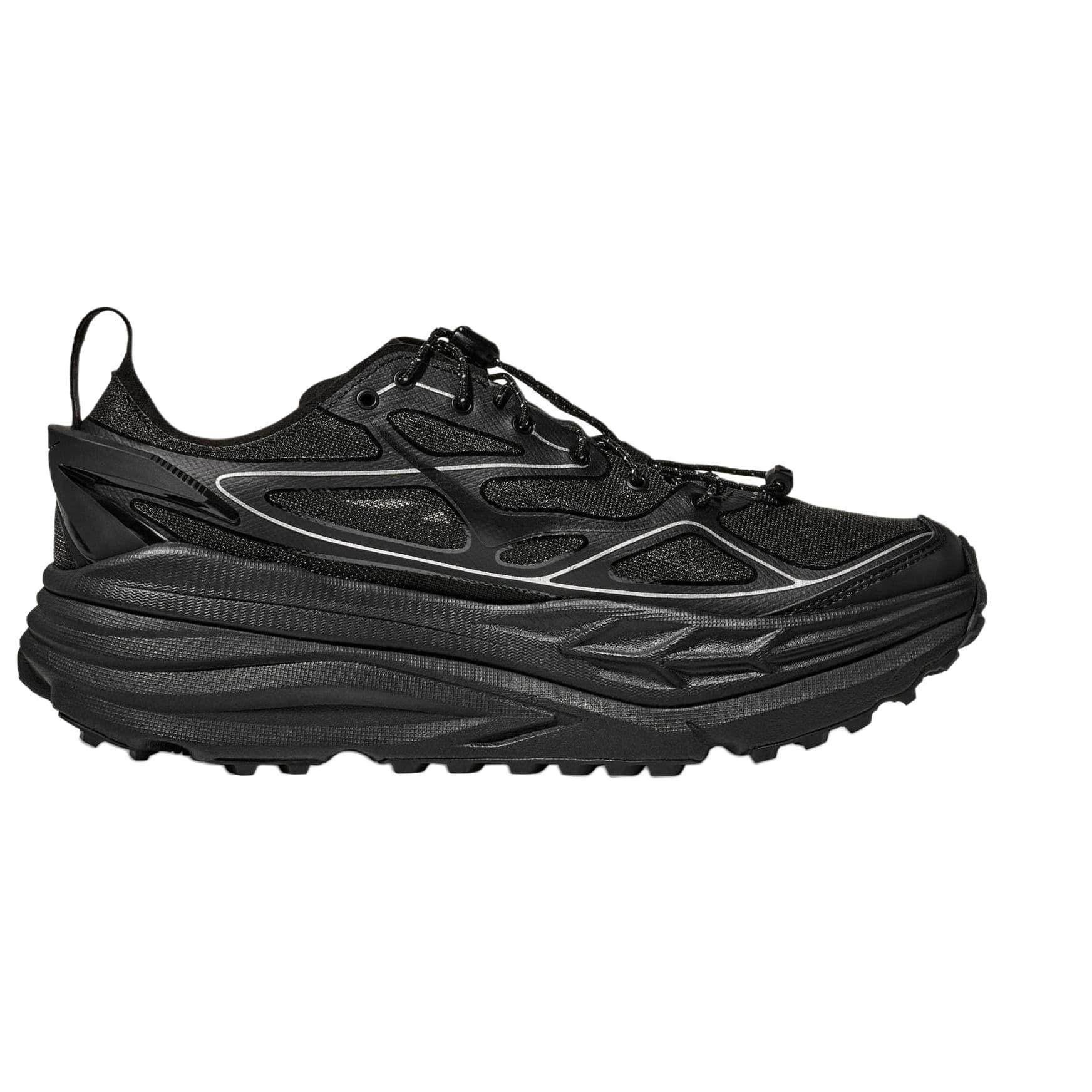 Кроссовки HOKA ONE ONE Stinson One7 Кроссовки для трейлраннинга Унисекс Черно-серебро - изображение 2
