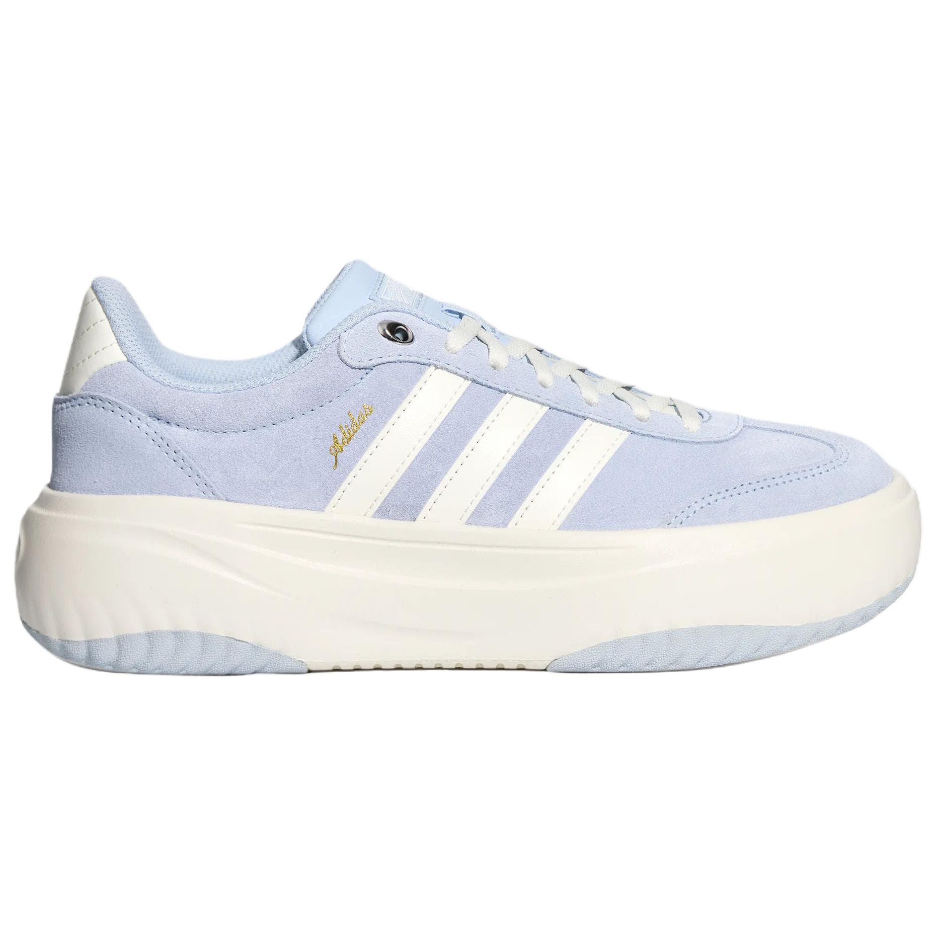 Кроссовки Adidas FLARE PLATFORM Кеды немецкой армии (GAT) Кристально-синий Белый Женские - изображение 2