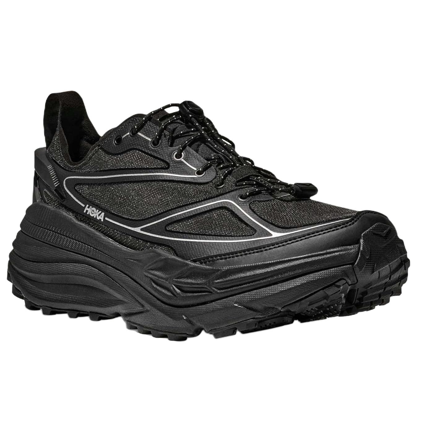 Кроссовки HOKA ONE ONE Stinson One7 Кроссовки для трейлраннинга Унисекс Черно-серебро - изображение 4