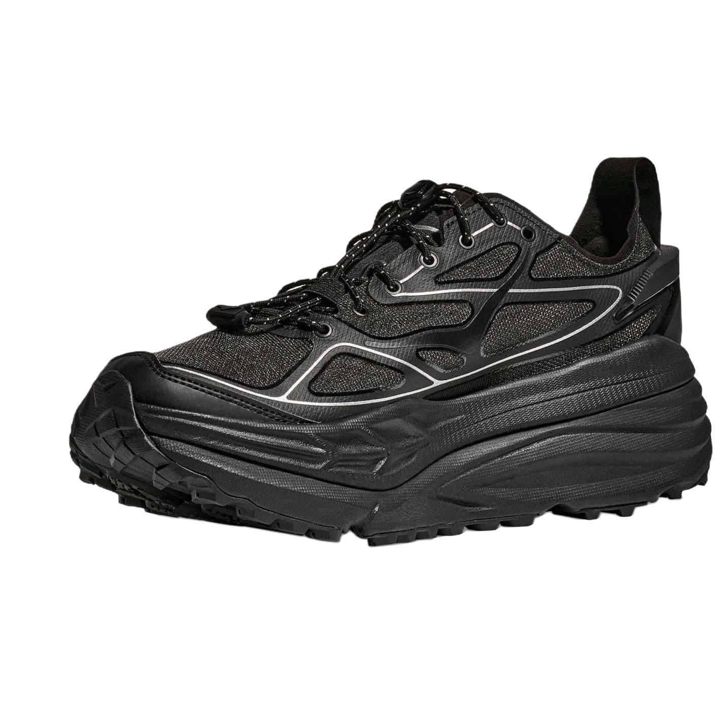 Кроссовки HOKA ONE ONE Stinson One7 Кроссовки для трейлраннинга Унисекс Черно-серебро - изображение 3