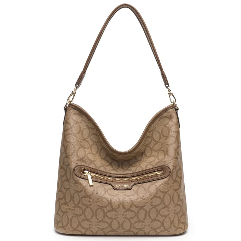Мини-сумка DAPHNE PVC Сумка через плечо Tote Большая Женская Светлый хаки Коричневый - изображение 1