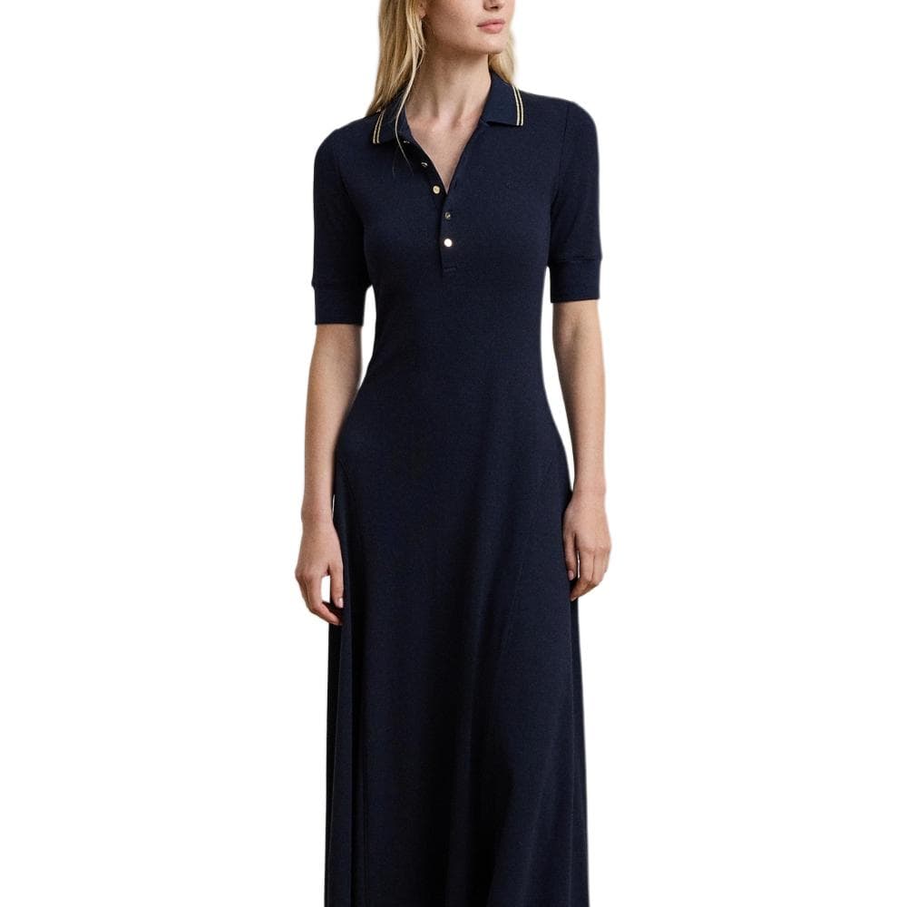 Платье Polo Ralph Lauren Короткое платье с короткими рукавами женское морской синий - изображение 3