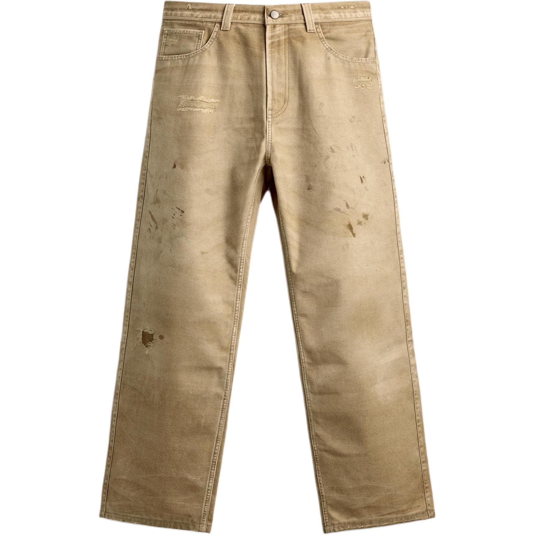 Штаны ZARA Gold Brown Men's Casual Pants ZARA Золотисто-коричневые Мужские Повседневные Брюки - изображение 1