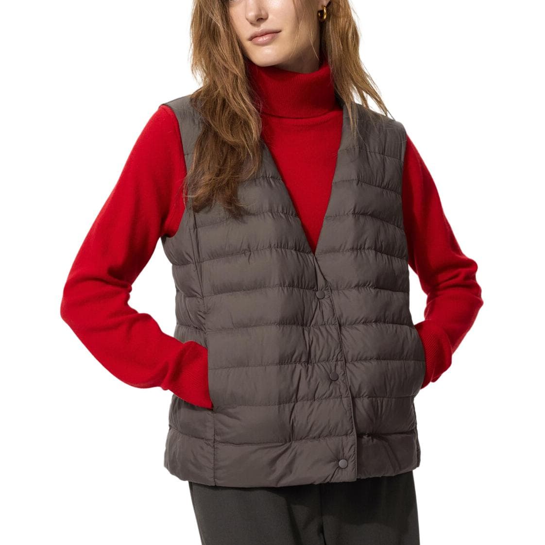 UNIQLO PUFFTECH Каштановые Женские Жилеты - изображение 3