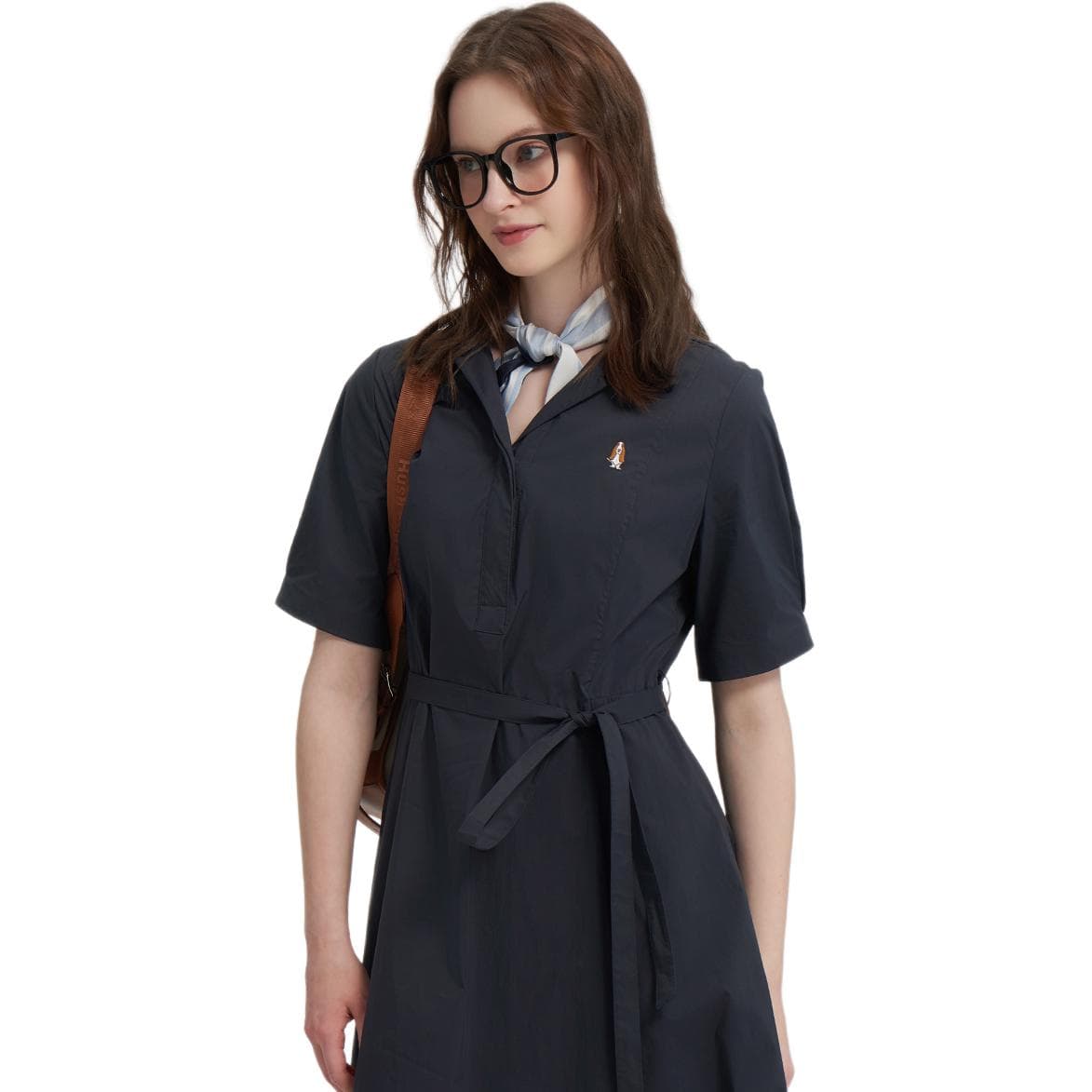 Платье Hush Puppies Короткое платье с короткими рукавами для женщин цвет мистик бирюза - изображение 2