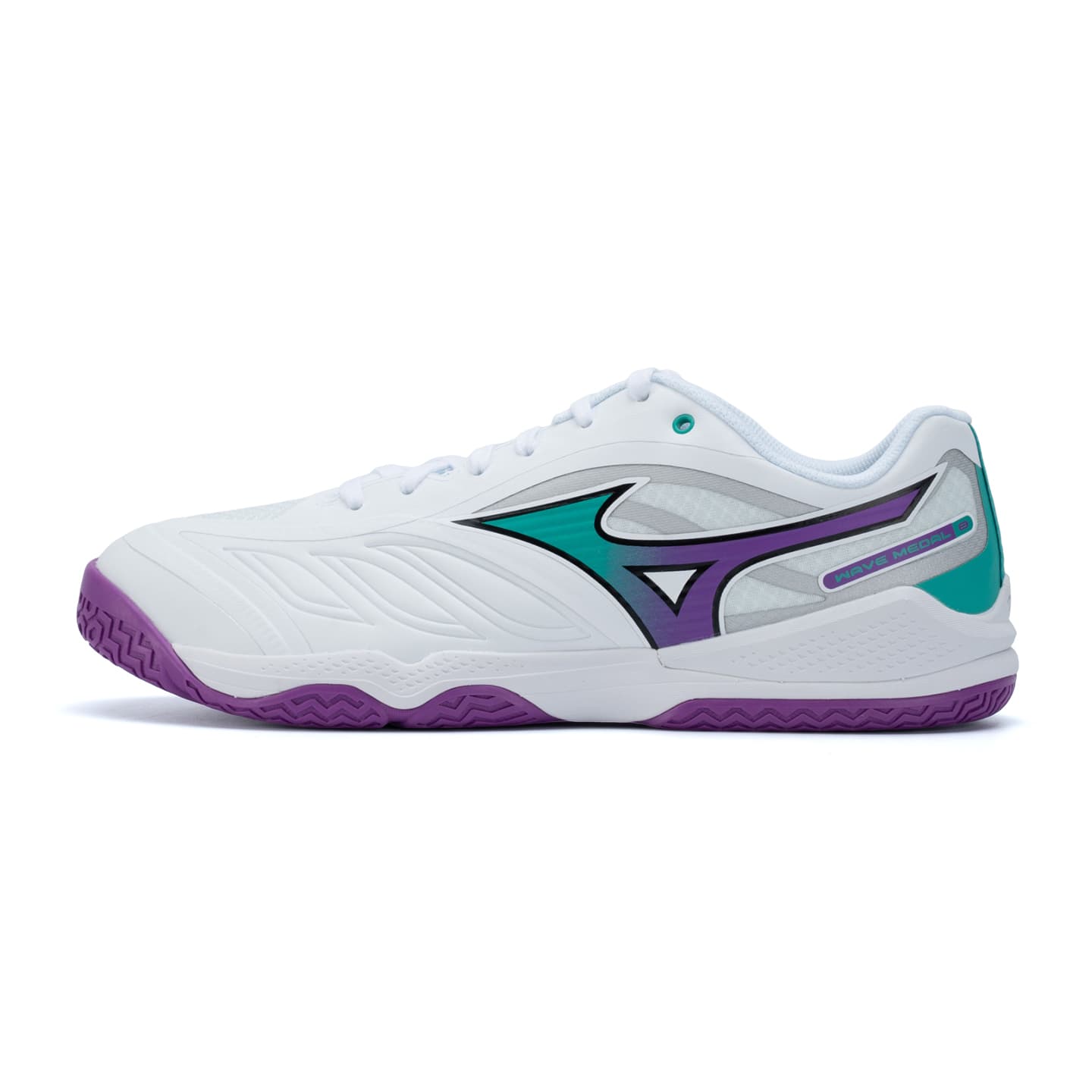 Кроссовки Mizuno WAVE MEDAL 8 Обувь для настольного тенниса Низкий Топ Белый Фиолетовый Зеленый Унисекс - изображение 1