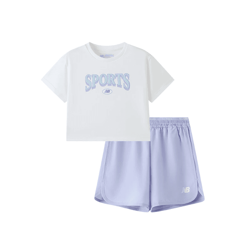 new balance Светло-фиолетовый Kids Повседневные спортивные костюмы Наборы - изображение 1