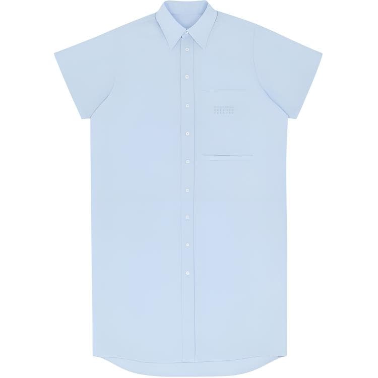 Платье MM6 Maison Margiela SS25 Короткое платье с короткими рукавами женское светло-синее - изображение 1
