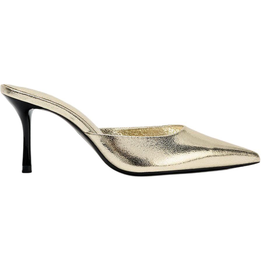 Сандалии ZARA Closed Slippers Gold Women's - изображение 2