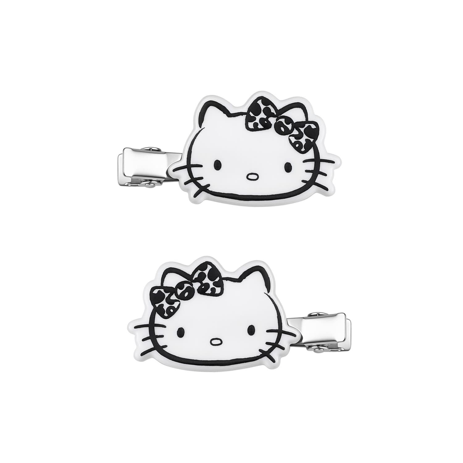 Заколка Sanrio Хелло Китти Милый и симпатичный акриловая заколка для волос с леопардовым бантом - изображение 1