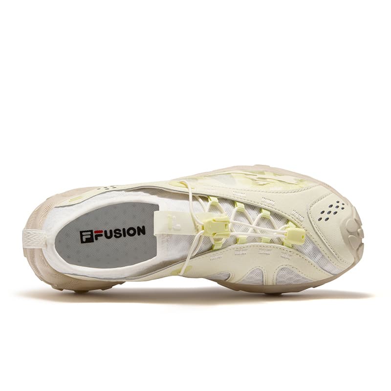 Кроссовки FILA FUSION COMO C Уличная обувь Low Топ Гусь Желтый белый Туманный серый Женские - изображение 4