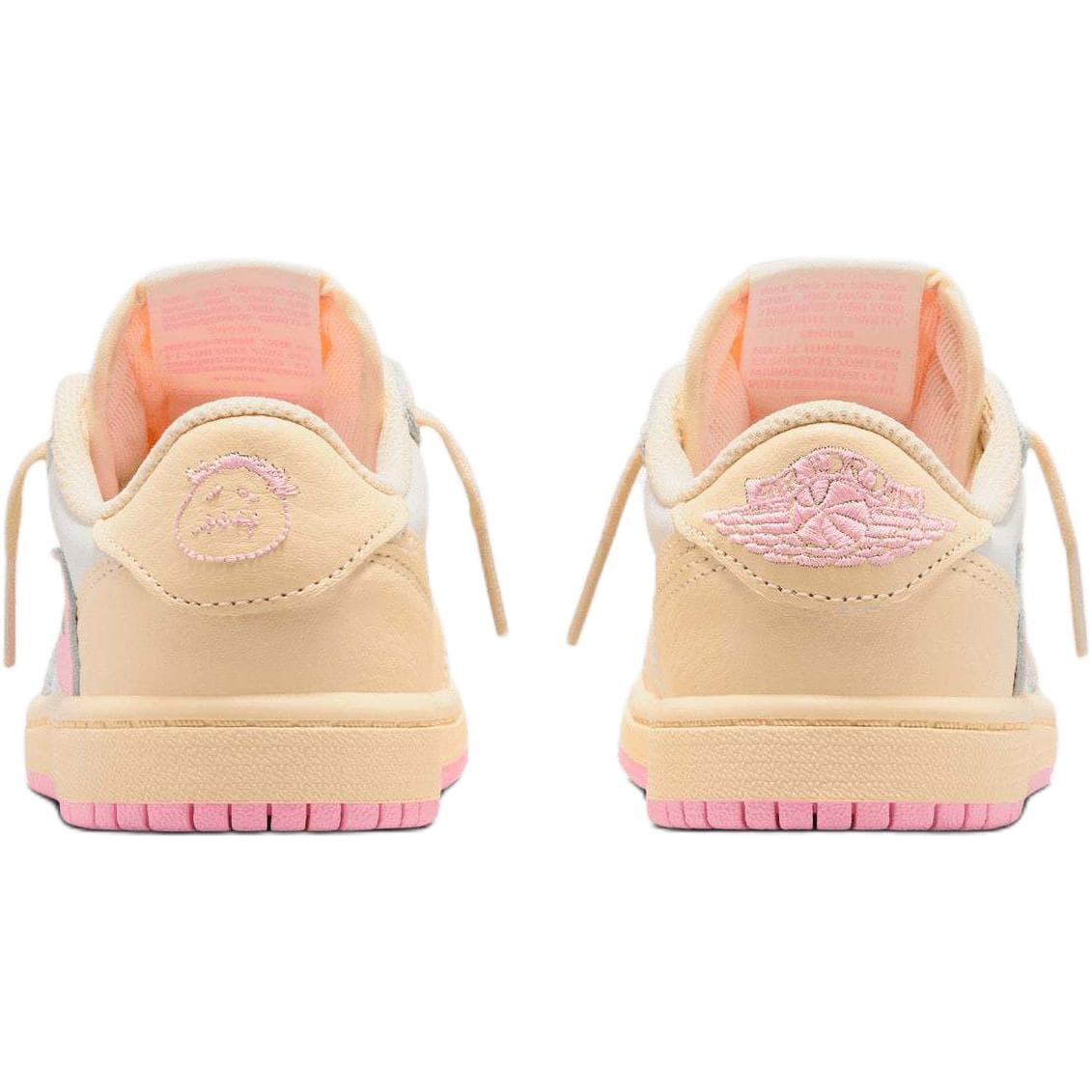 Кроссовки для баскетбола Travis Scott x Air Jordan Air Jordan 1 Противоскользящие Низкие Детские Баскетбольные Кроссовки Розовые Белые Детские - изображение 5