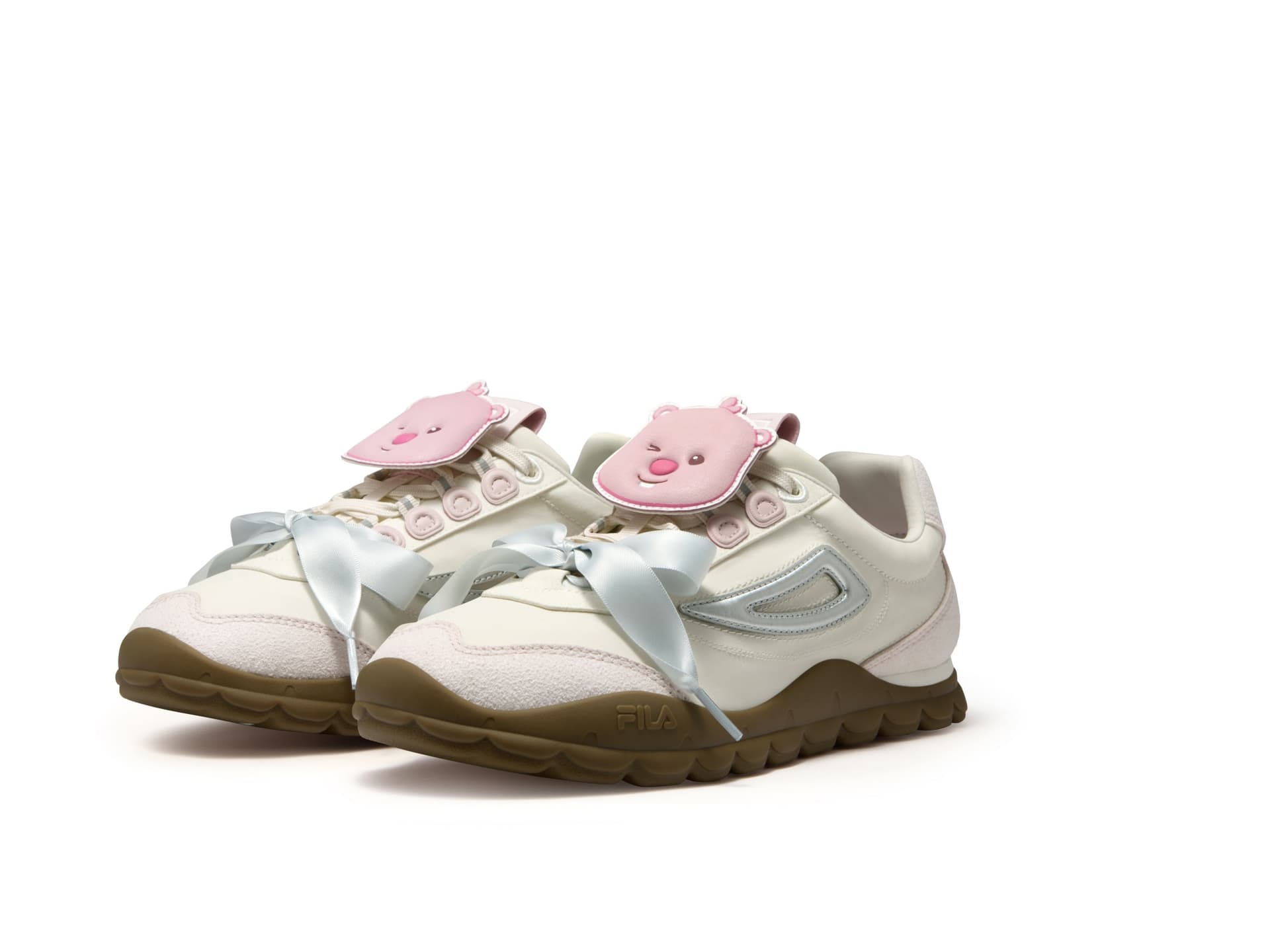 Кроссовки FILA FUSION BOBO BLING Повседневная обувь Низкий Топ Прозрачный Белый Лотос Розовый Женский - изображение 4