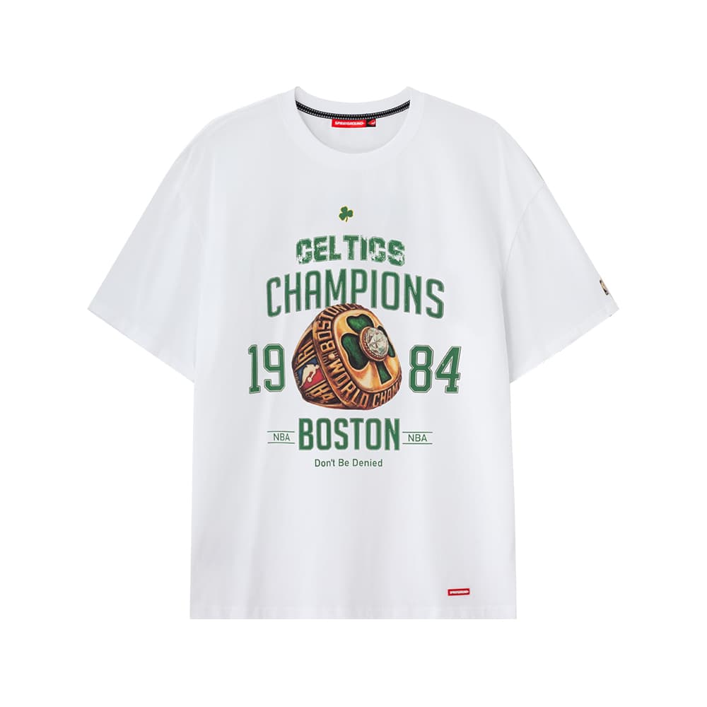 Футболка SPRAYGROUND | NBA HWC Celtic Натуральный Белый Унисекс T-Рубашки - изображение 1