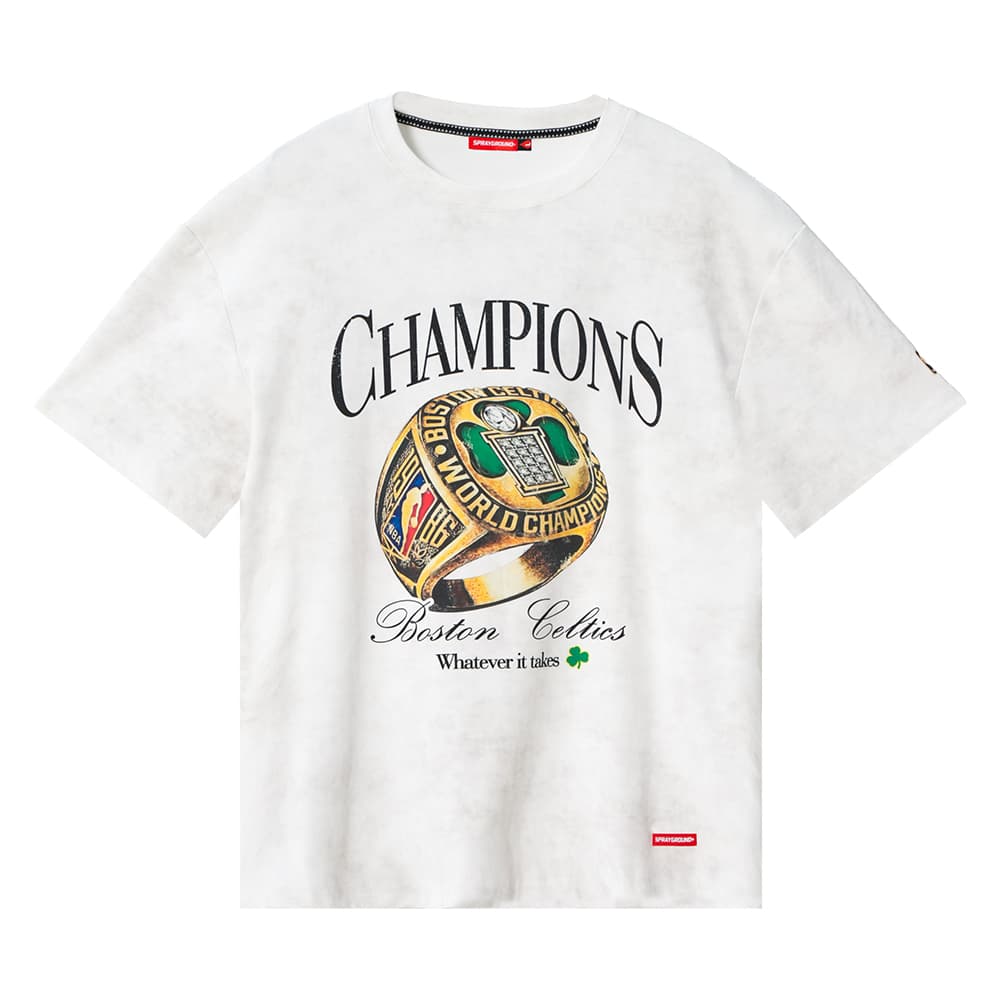 Футболка SPRAYGROUND | NBA HWC Celtic Натуральный Белый Унисекс T-Рубашки - изображение 1