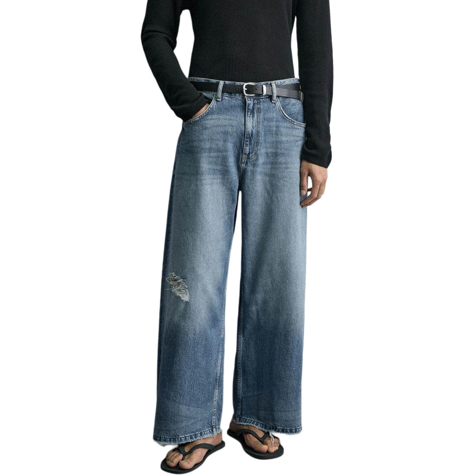 Штаны ZARA Medium Blue Men's Jeans ZARA Средне-синие мужские джинсы - изображение 2