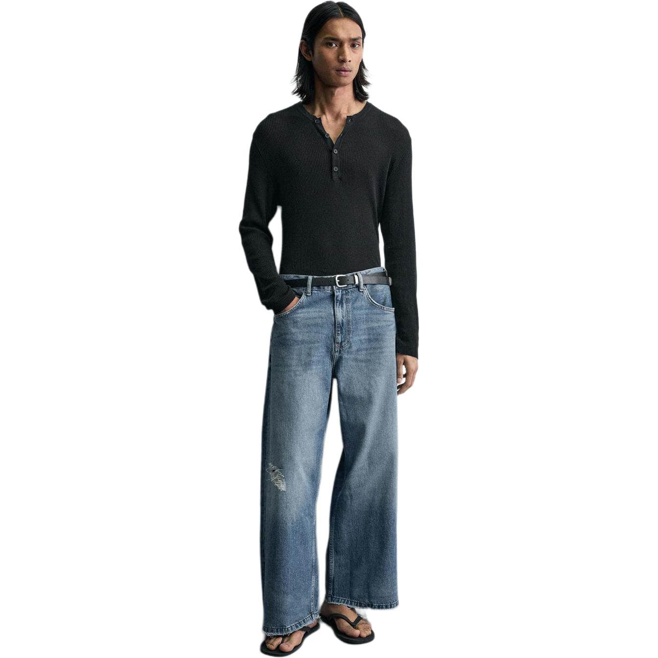 Штаны ZARA Medium Blue Men's Jeans ZARA Средне-синие мужские джинсы - изображение 3