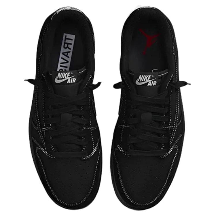Ретро баскетбольные кроссовки Travis Scott x Air Jordan 1 Low OG "Black/Phantom" - изображение 4