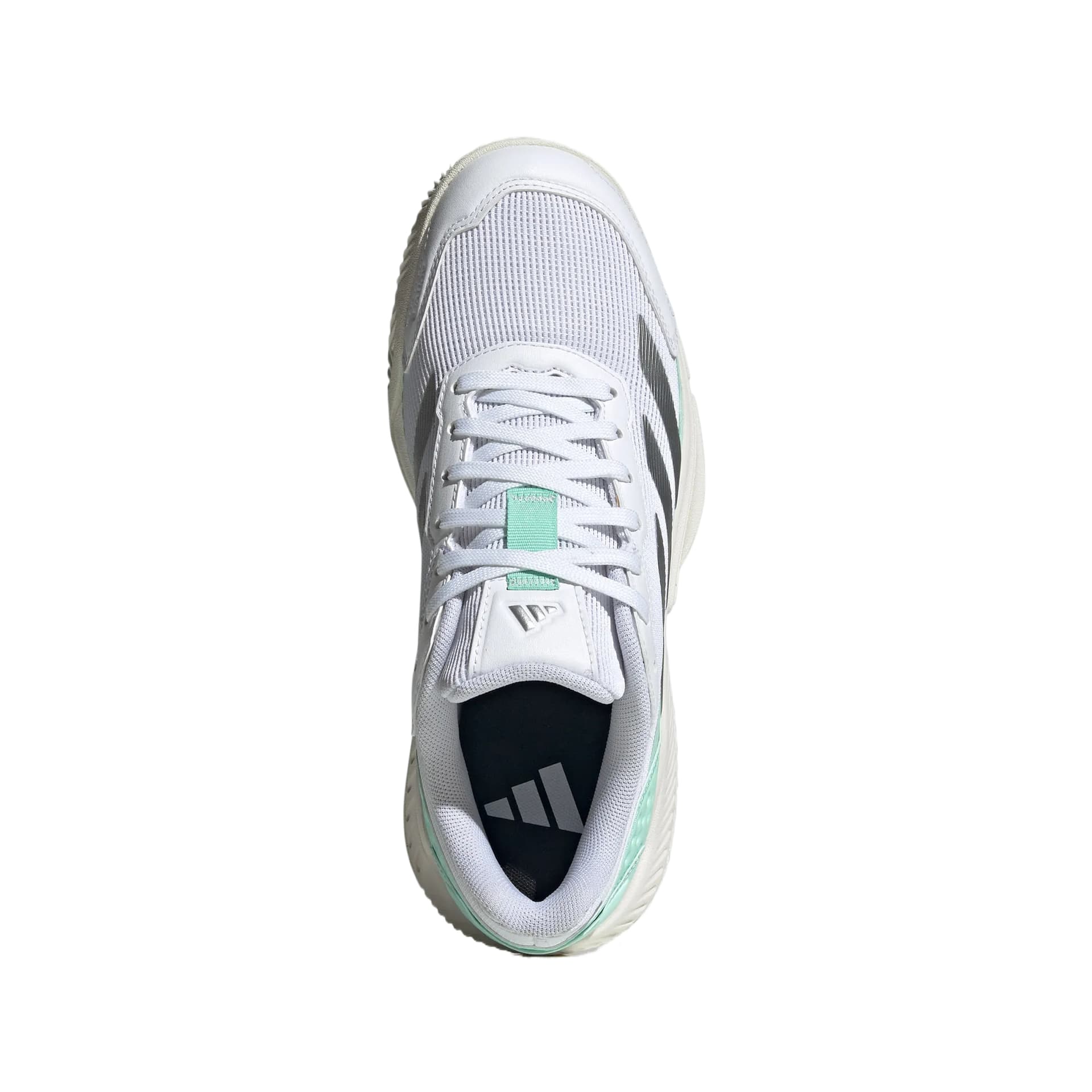 Кроссовки для тенниса Adidas COURTQUICK PADEL Теннисные кроссовки Низкий верх Белый Металлический серебристый Прозрачный Мятно-зеленый Женские - изображение 3