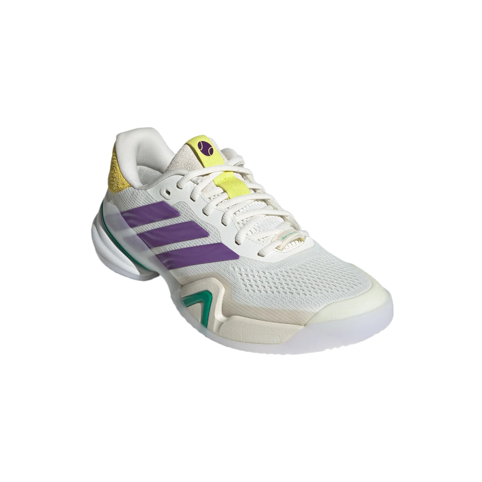 Кроссовки для тенниса Adidas BARRICADE 14 Теннисные кроссовки Низкий топ Нефритовый белый Ярко-фиолетовый Белый Мужской - изображение 2