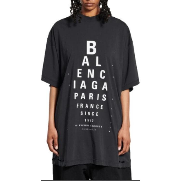 Футболка Balenciaga T-рубашка женская черная - изображение 3