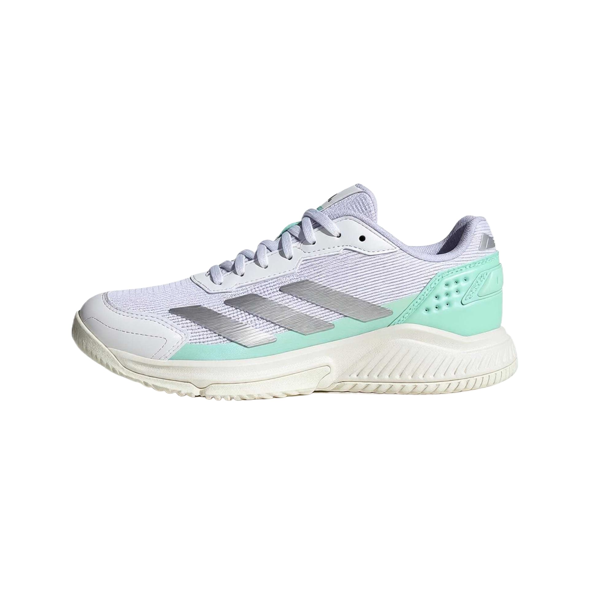 Кроссовки для тенниса Adidas COURTQUICK PADEL Теннисные кроссовки Низкий верх Белый Металлический серебристый Прозрачный Мятно-зеленый Женские - изображение 1