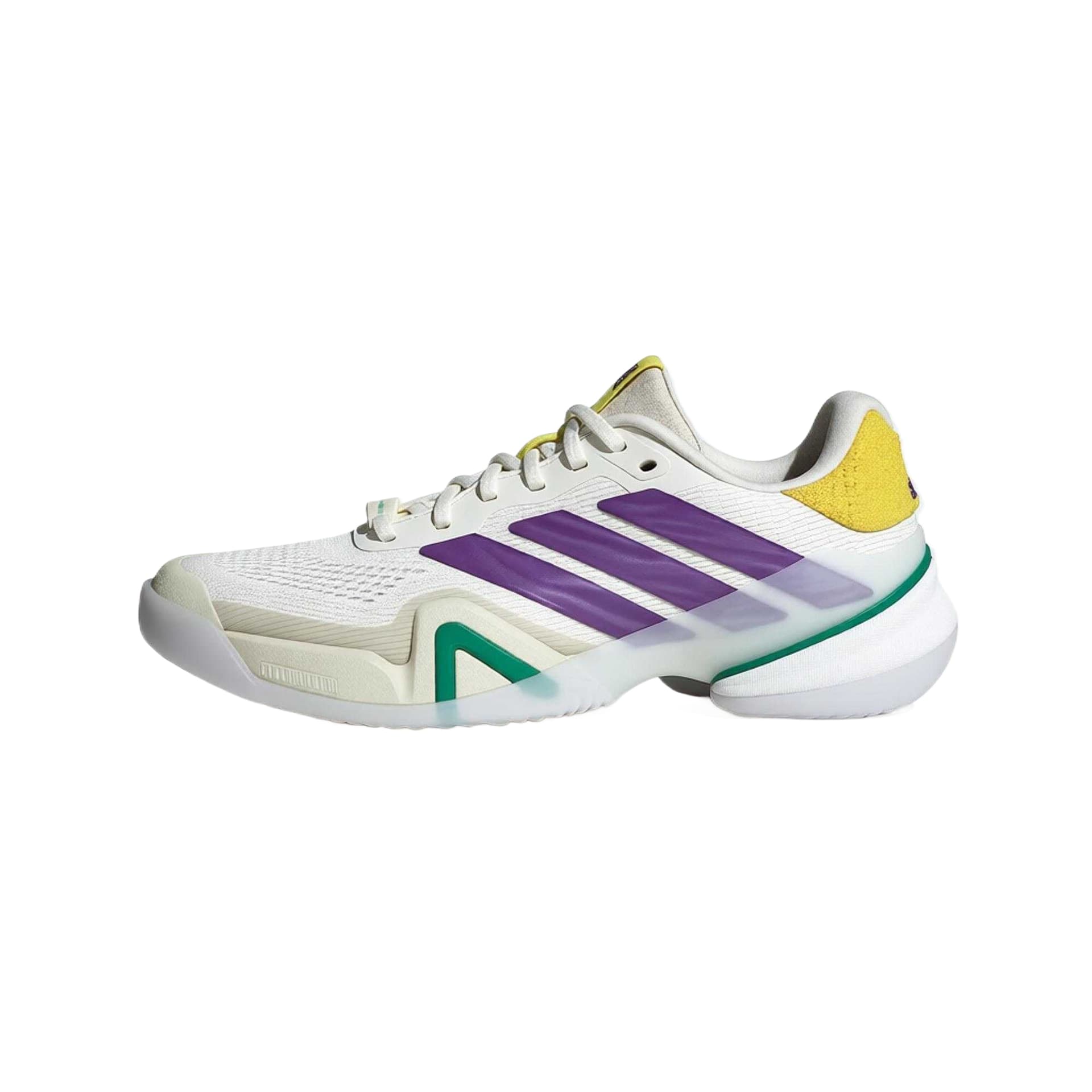 Кроссовки для тенниса Adidas BARRICADE 14 Теннисные кроссовки Низкий топ Нефритовый белый Ярко-фиолетовый Белый Мужской - изображение 1