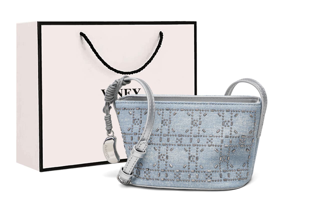 Сумка через плечо VINEY Crossbody Bag Light Blue (с подвеской) Женская - изображение 2