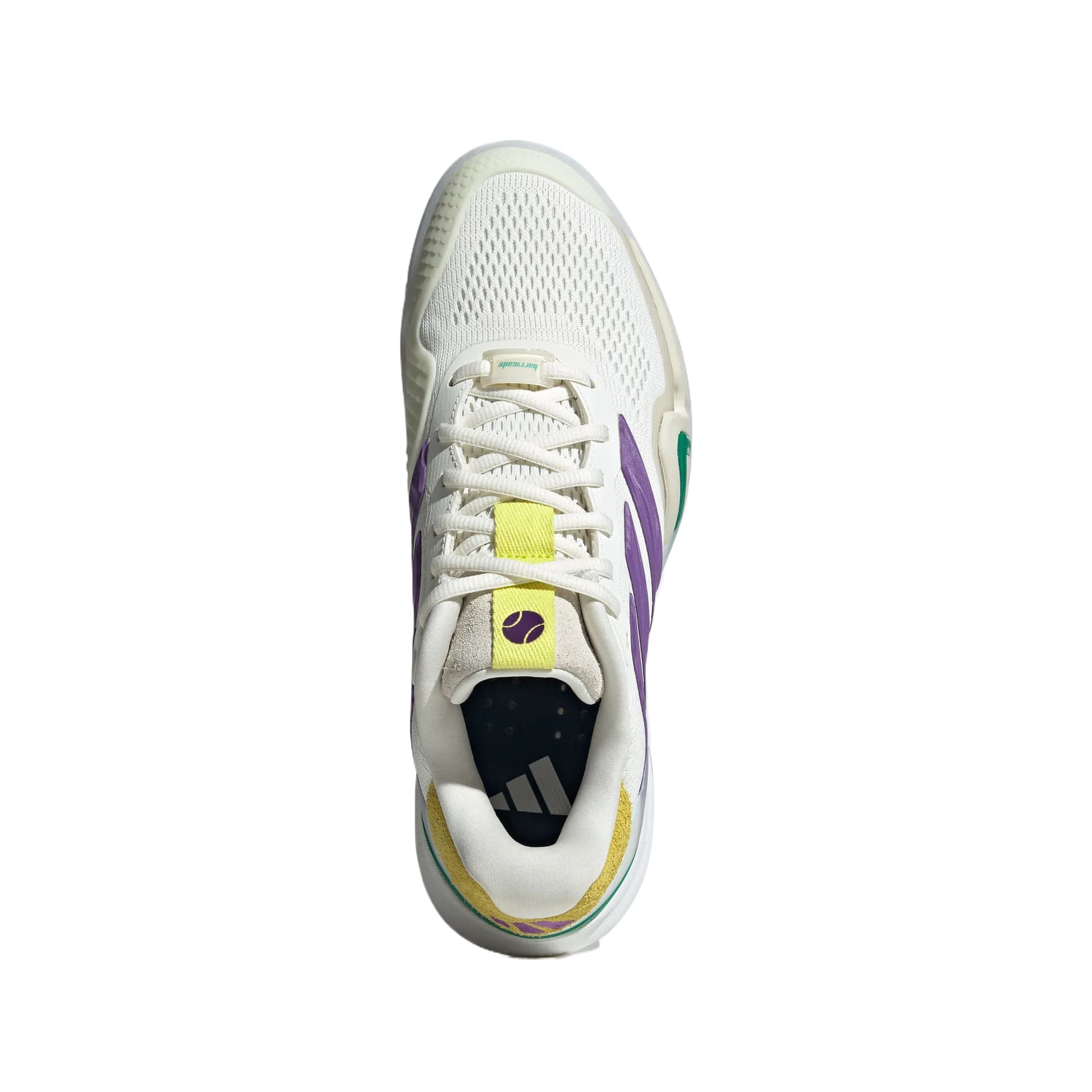 Кроссовки для тенниса Adidas BARRICADE 14 Теннисные кроссовки Низкий топ Нефритовый белый Ярко-фиолетовый Белый Мужской - изображение 3
