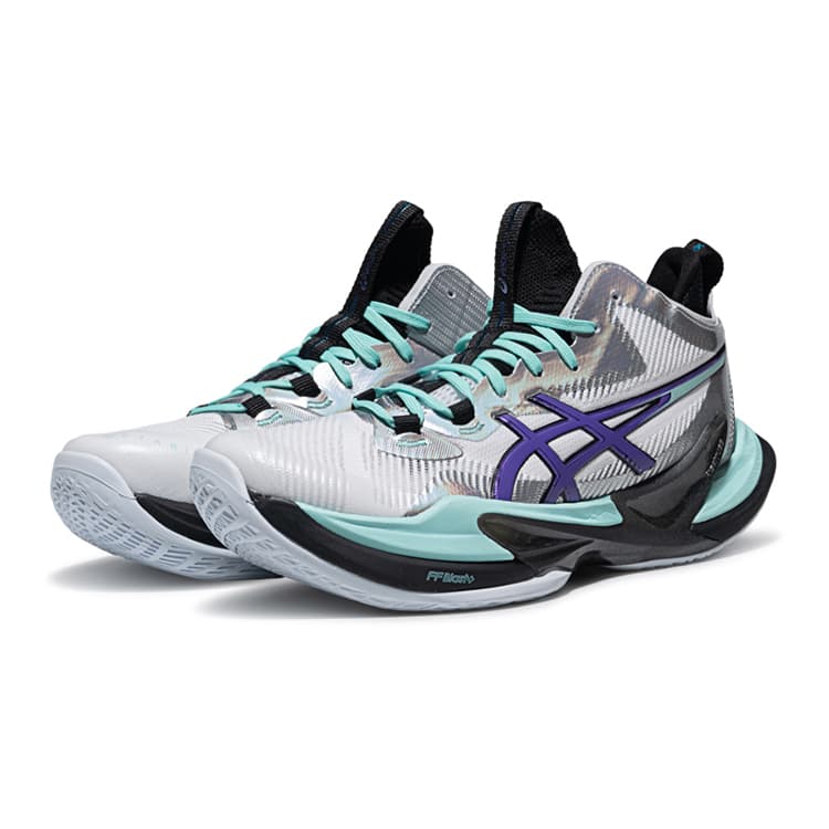 Кроссовки ASICS METARISE 2 Волейбольные кроссовки Низкий Топ Белый Фиолетовый Мужской - изображение 3