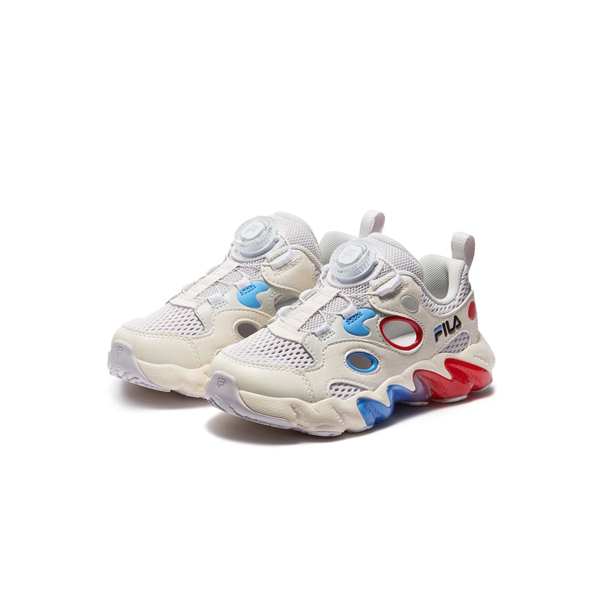 Сандалии FILA KIDS Fern2 FERN 2 Легкий Обувь Текстиль Синтетическая Кожа Низкие Сандалии Дождь Туманно-Серый Молочно-Белый - изображение 4