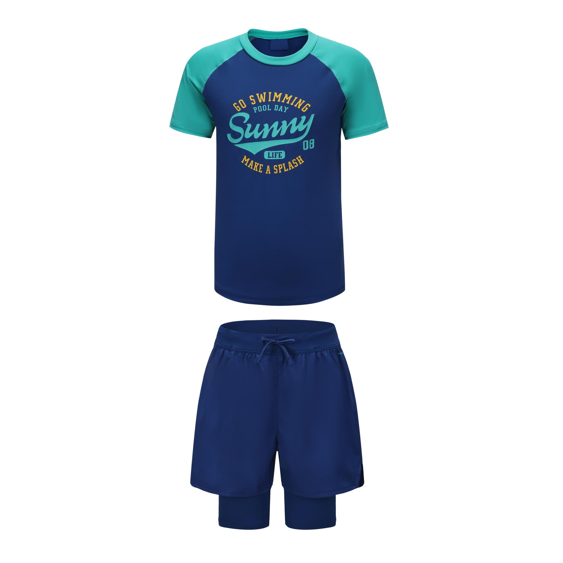 DECATHLON Облегающие купальники для детей летние 2 штуки - изображение 1
