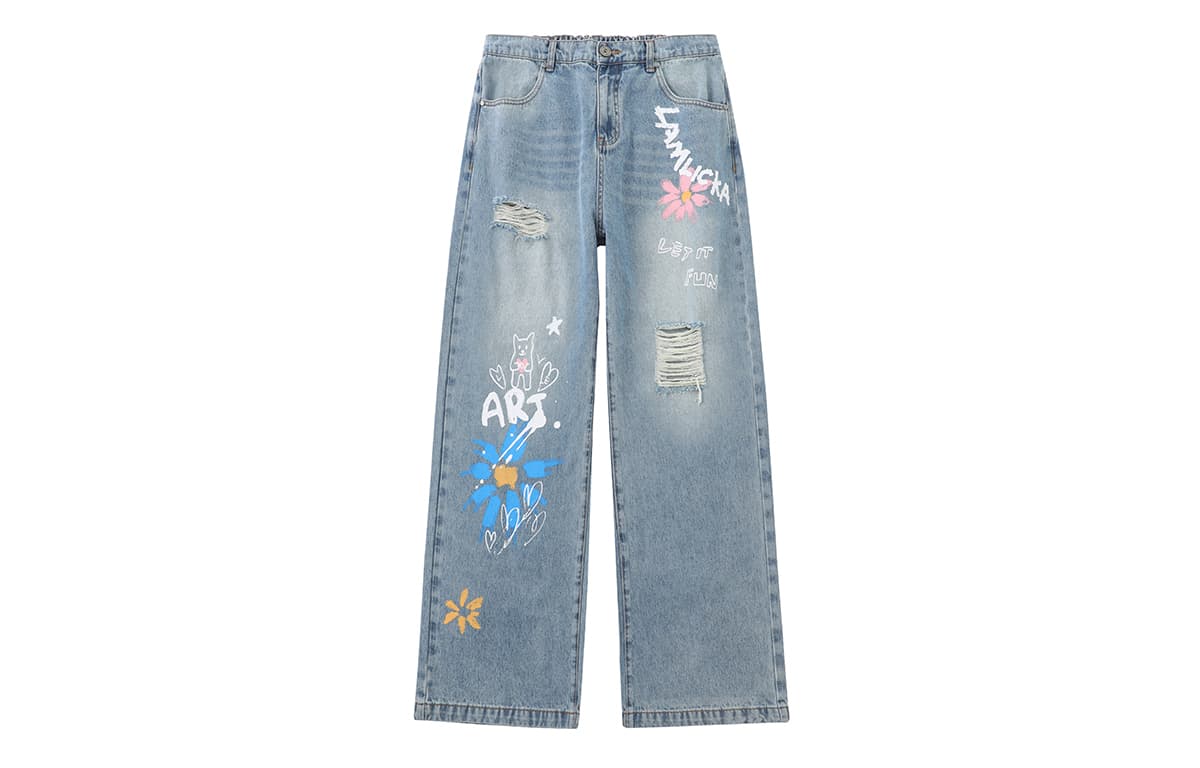 Штаны LAMLICKA Blue Unisex Jeans LAMLICKA Синий Унисекс Джинсы - изображение 1