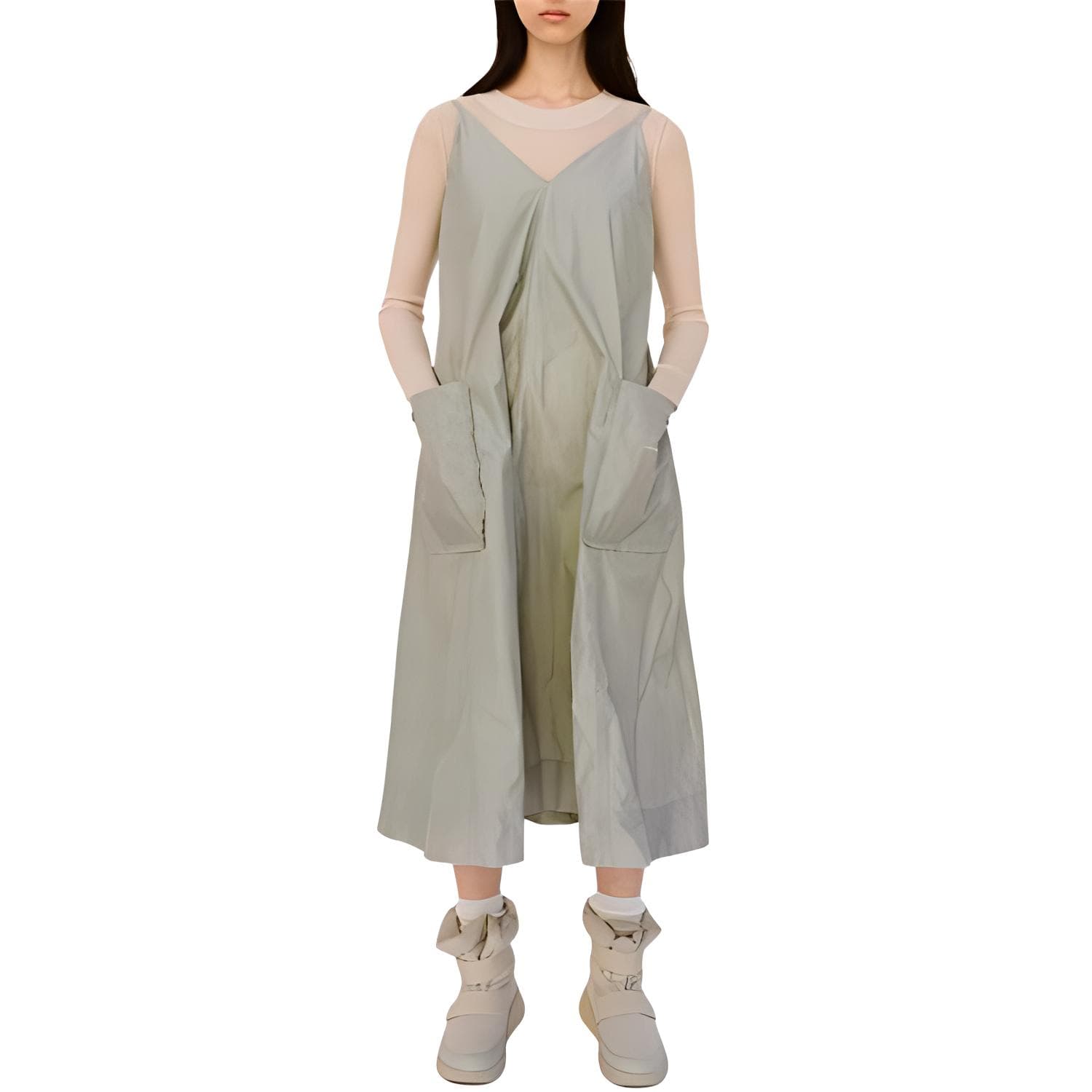 ZARA x And Wander And Wander SS25 Платье-комбинация Женское Светло-зеленое - изображение 3