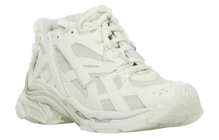 Кроссовки Balenciaga Runner Текстиль Кожа Низкий Верх Спортивная Повседневная Обувь Мужская Белая - изображение 3