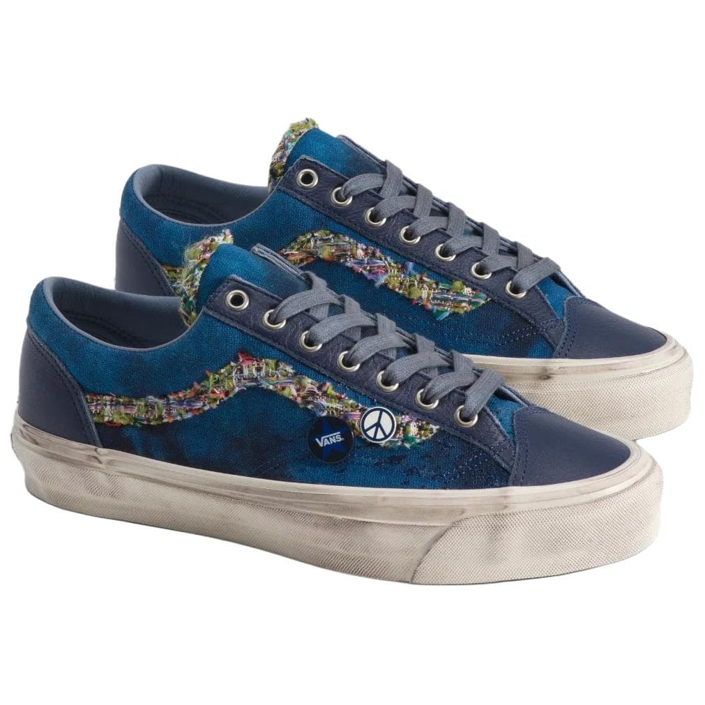Кроссовки Vans Old Skool 36 Кеды для скейтбординга Low Топ Морской синий Унисекс - изображение 2