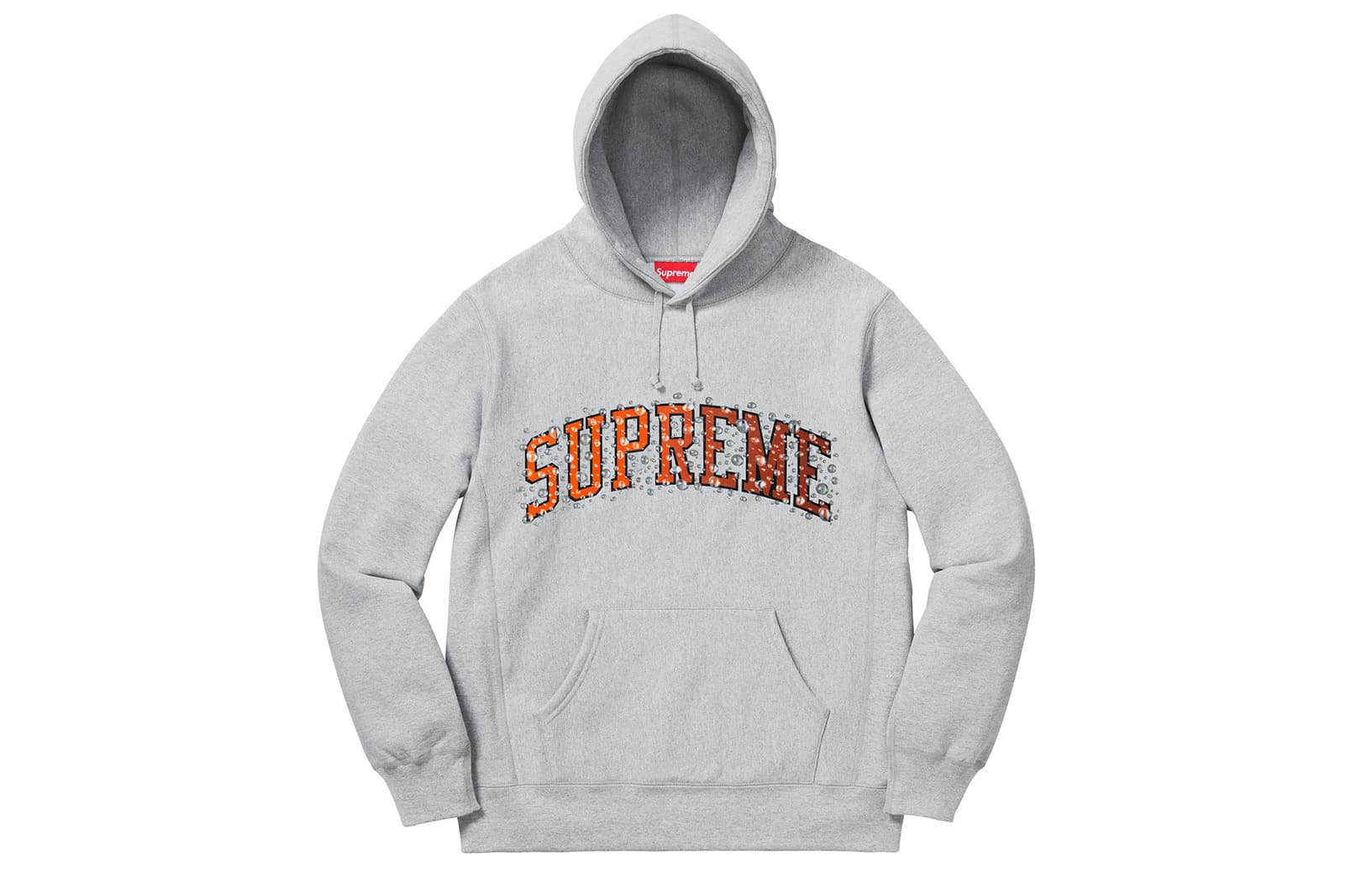 Кофта Supreme FW18 Water Arc Hooded Sweatshirt Heather Grey - изображение 1