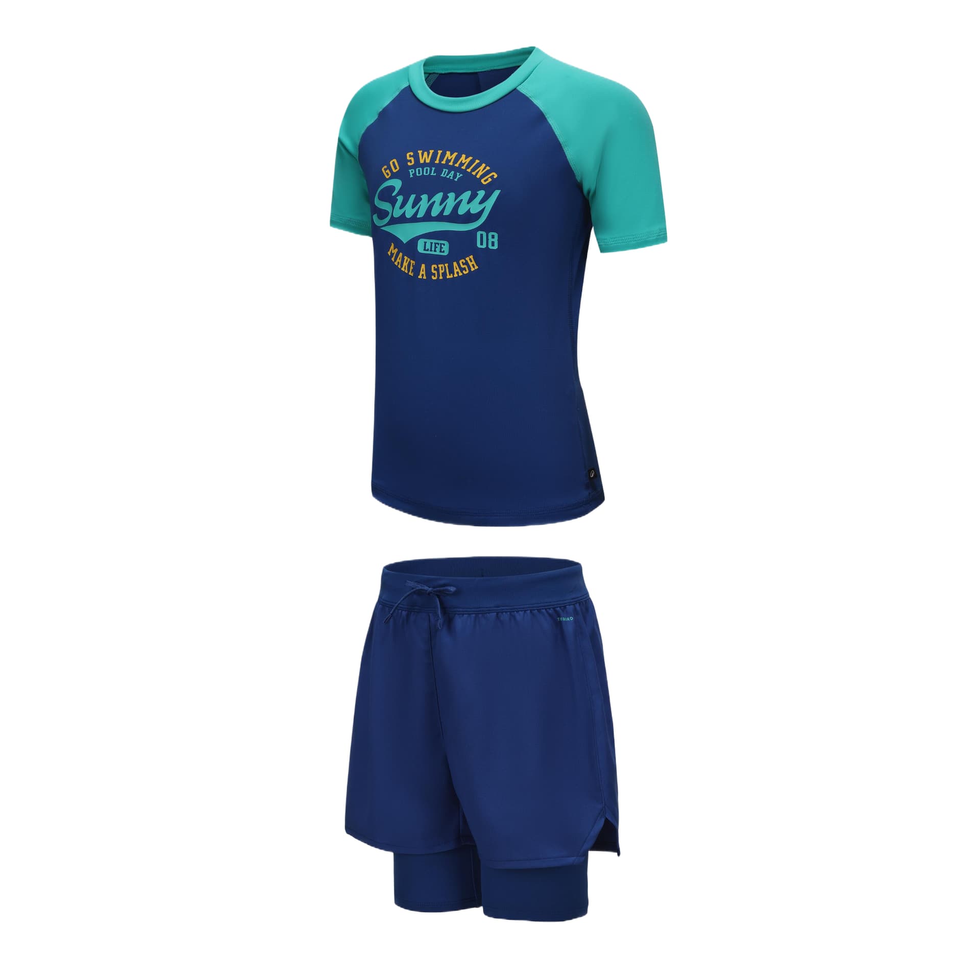 DECATHLON Облегающие купальники для детей летние 2 штуки - изображение 3