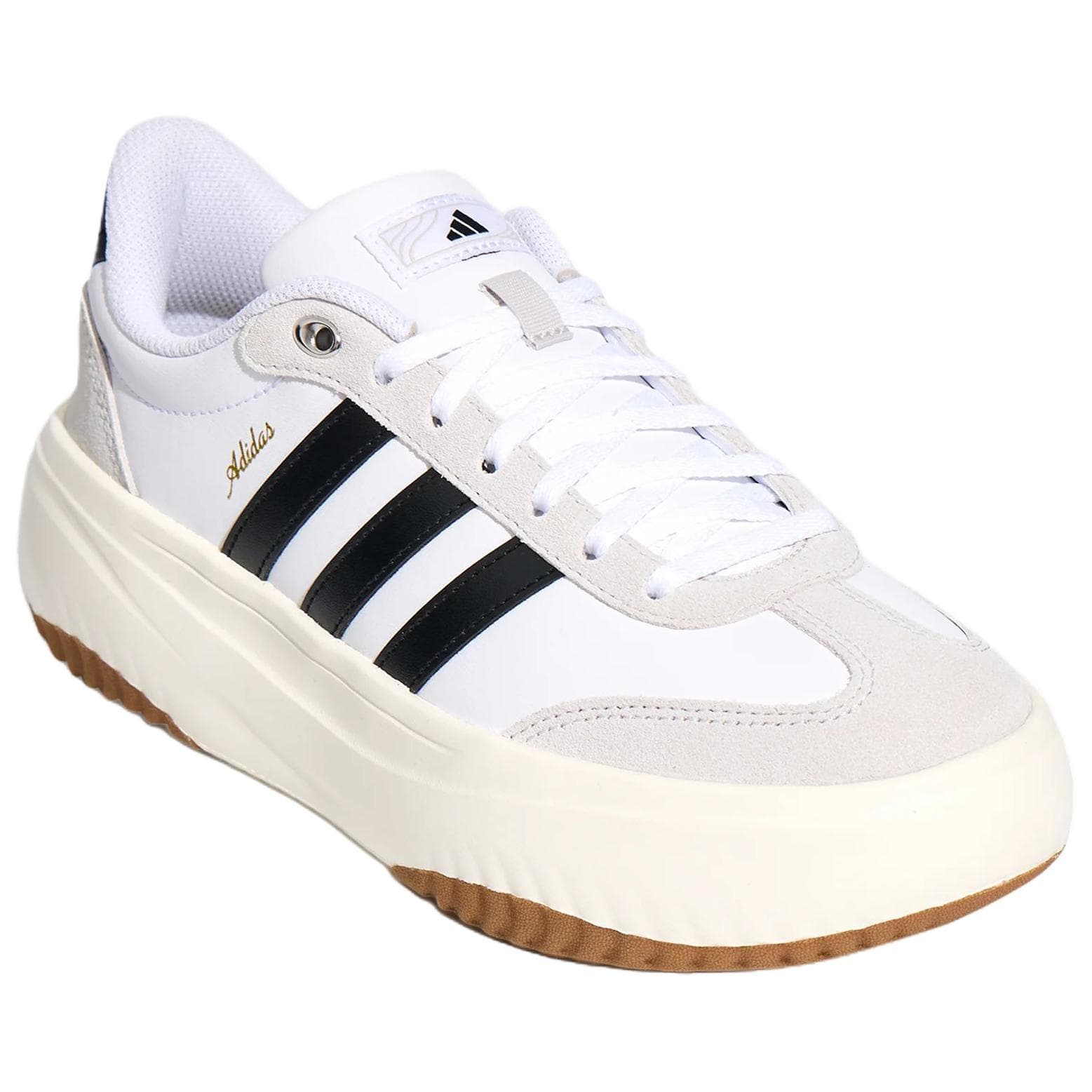 Кроссовки Adidas FLARE PLATFORM Антискользящий Лоу-топы Кеды немецкой армии (GAT) Women's White Черный - изображение 3