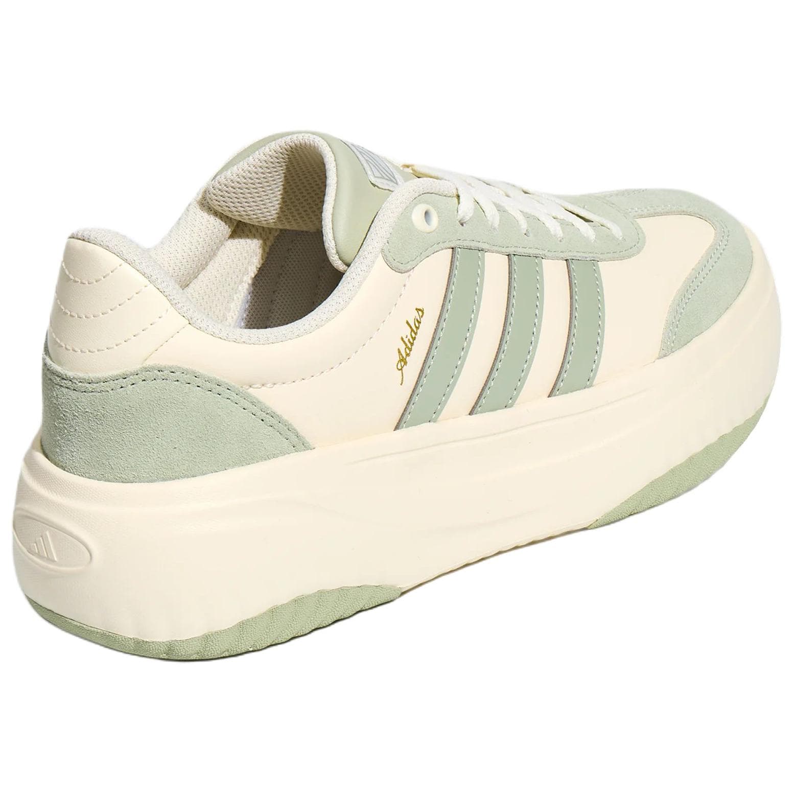 Кроссовки Adidas FLARE PLATFORM Кеды немецкой армии (GAT) Low Топ Светло-бежевый Зелёный Женские - изображение 4